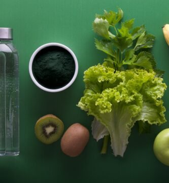 assorted fruits and vegetables on green surface